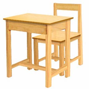 ชุดโต๊ะนักเรียนมัธยมไม้ยางพารา  (Secondary School desk - parawood)